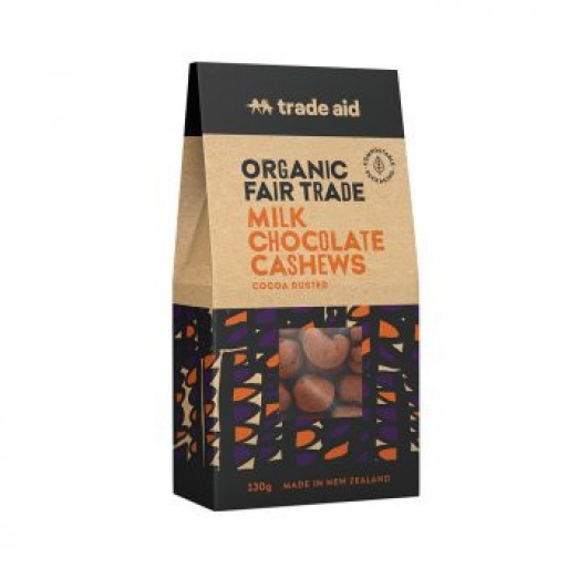 Organic 40% Milk Chocolate Coated Cashews – 130gNew Product image