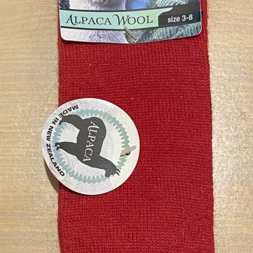 New Zealand Alpaca Socks - Red size 3-8 image