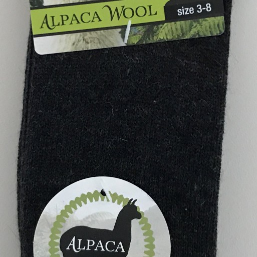 New Zealand Alpaca Socks - Charcoal Grey size 3-8 image