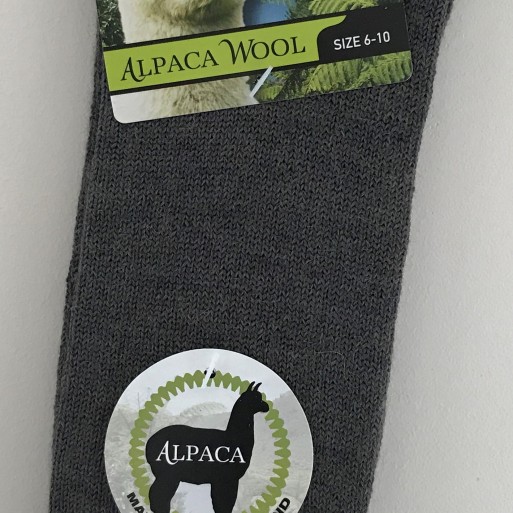 New Zealand Alpaca Socks - Grey/Brown image