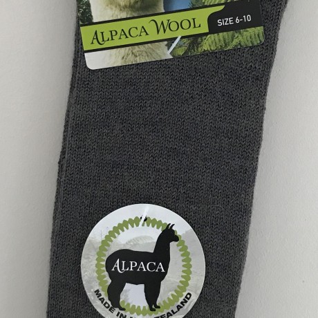 New Zealand Alpaca Socks - Charcoal Grey size 6-10 image